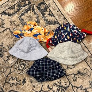 Lot of 5 baby sun bucket hats - 12-24 months. Janie and Jack, Banana Boat etc.